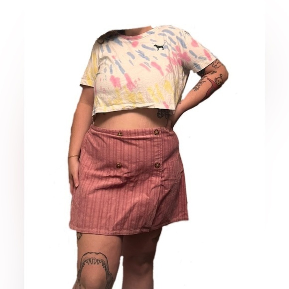 Wild Fable Pink Button Skirt